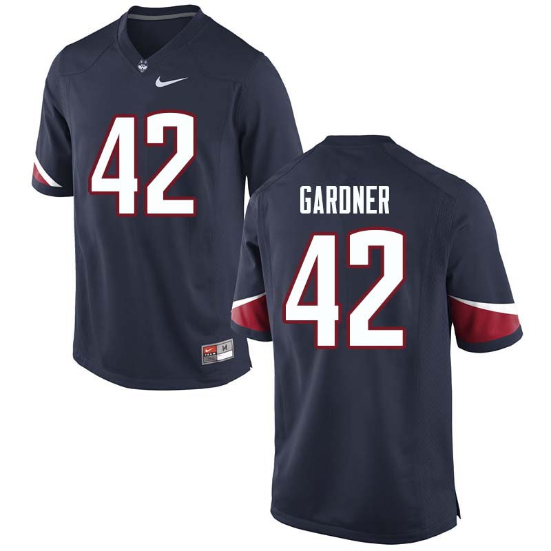 Men's #42 T.J. Gardner Uconn Huskies College Football Jerseys Sale-Navy